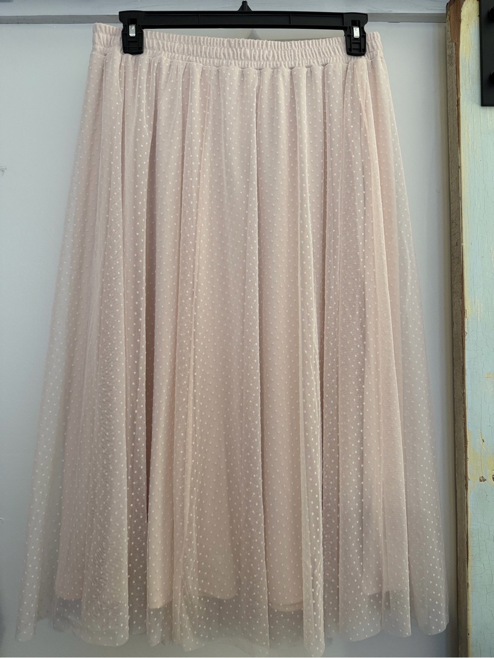 H&M Pleated Dot Tulle Skirt - Blush Pink